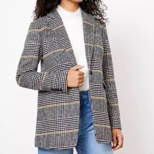 LOFT Plaid Modern Blazer in Houndstooth NWT